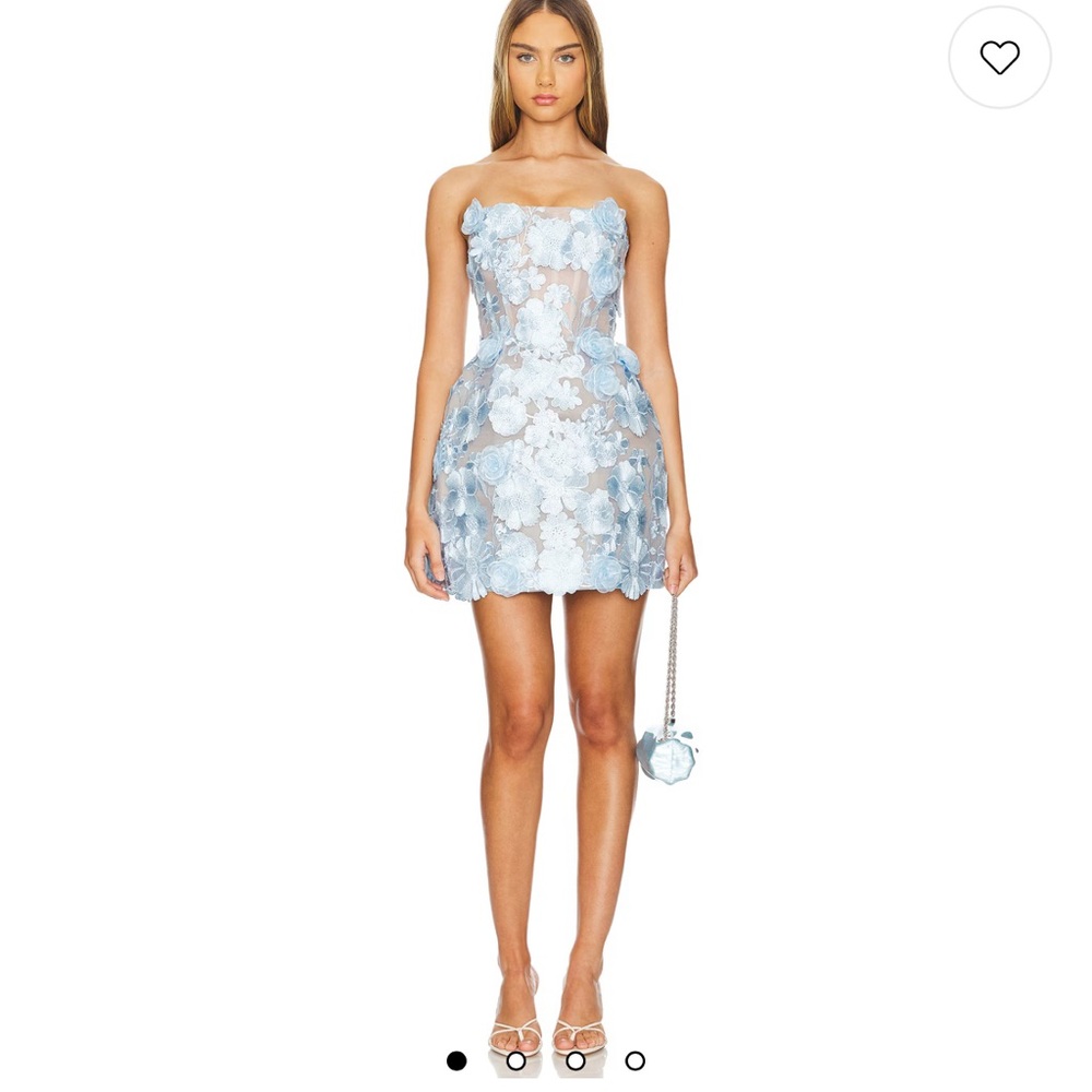 REVOLVE Strapless Blue Floral Dress

Jasmine Maraya Mini Dress in Powder Blue